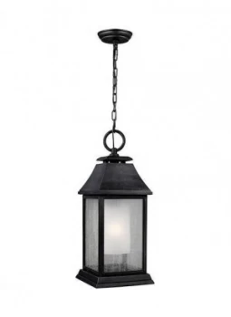 Image of 1 Light Large Outdoor Ceiling Pendant Lantern Weathered Zinc IP44, E27