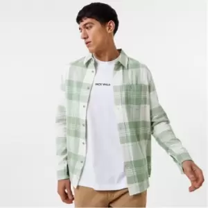 Image of Jack Wills Large Check Flannel Shirt - Green