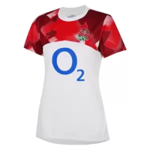 Image of Umbro England Rugby Warm Up Shirt 2022 2023 Womens - White