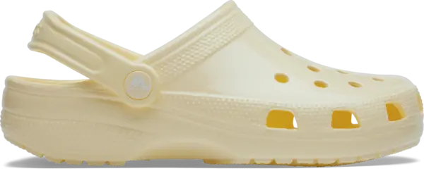 Image of Crocs Unisex Classic High Shine Clogs Buttercream W5/M4