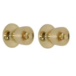 Image of Polished Brass effect Internal Round Lock Door knob Set