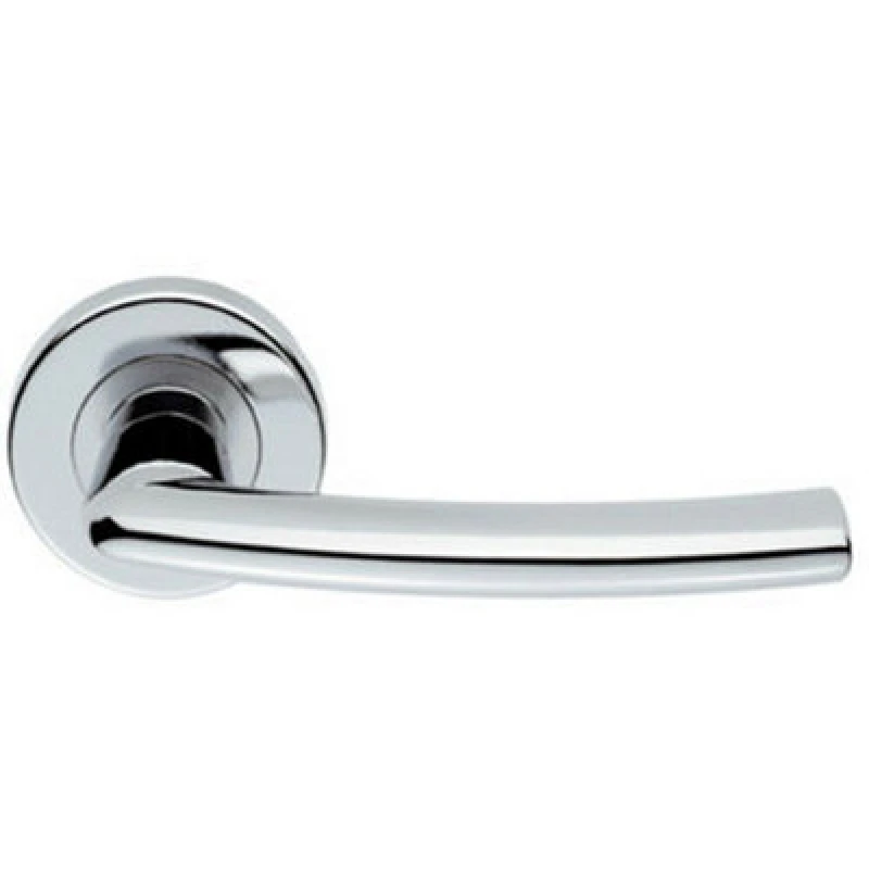 Image of Loops PAIR Oval Shaped Curved Bar Handle Concealed Fix Round Rose Polished Chrome Multi