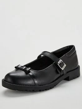Image of Kickers Lachly Bow Flat Shoes - Black, Size 6, Women