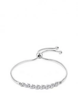 Image of Simply Silver Sterling Silver 925 Cubic Zirconia Marquise Vine Toggle Bracelet