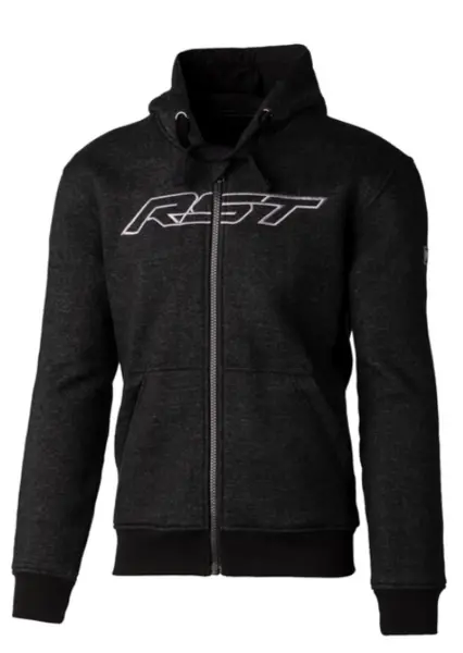 Image of RST Zip Through Logo CE Textile Hoodie Men Black 44