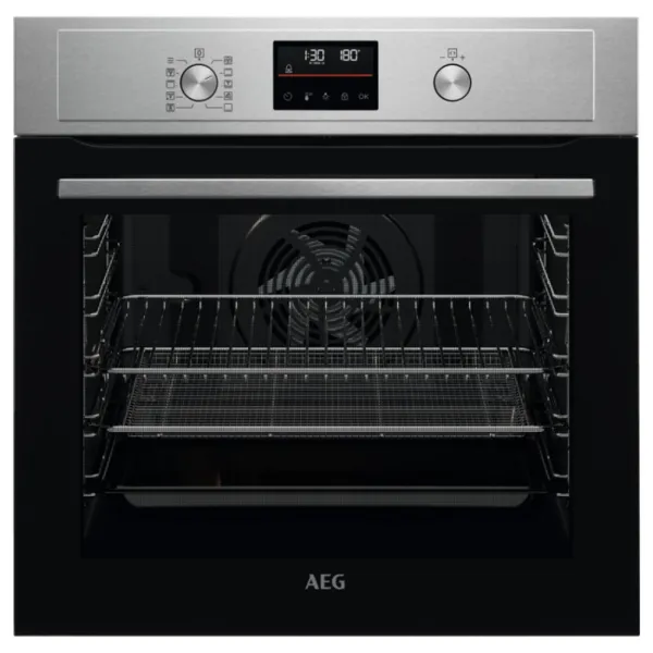 Image of AEG 6000 Series BPX535A61M Built In Electric Single Oven and Pyrolytic Cleaning - Stainless Steel - A+ Rated