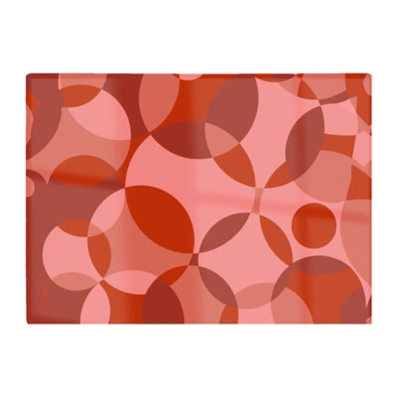 Image of Warren Reed Designer Red Circle Pattern Glass Chopping Board