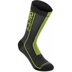 Image of Alpinestars Summer Socks 22 2020: Black/Acid Yellow S Ap17013201047S