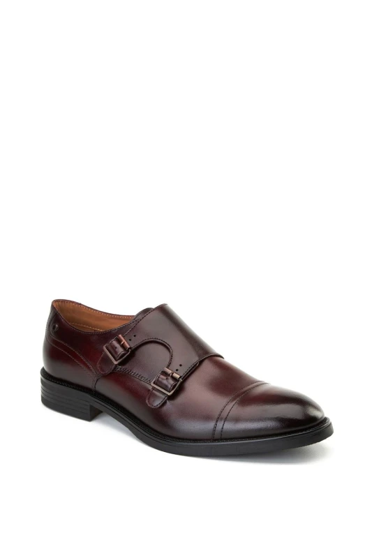 Image of Base London Base London Men Taper Monk Shoe in Wine Size: 11 Wine 11 Male 5063294196359