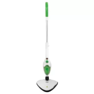 Image of Quest 41990 10-in-1 Steam Mop with Detachable Handheld Unit - White/Green