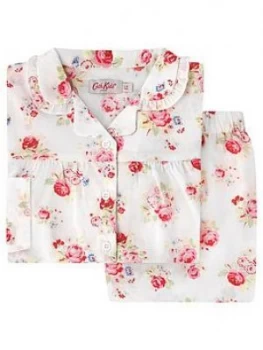 Image of Cath Kidston Girls Rose Woven Pyjama Set - Ivory