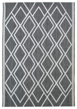 Image of Homemaker Indoor Outdoor Diamond Rug - 120x170cm - Grey
