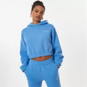 Image of Jack Wills Cropped Graphic Hoodie - Blue