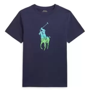 Image of Polo Ralph Lauren Polo Ralph Lauren Bold Logo T-Shirt Junior Boys - Blue