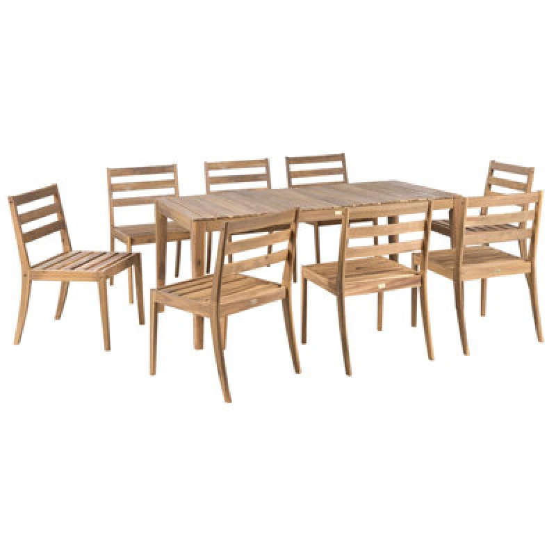 Image of Beliani Garden Dining Set 8 Seater Chioggia Certified Acacia Wood Light Brown