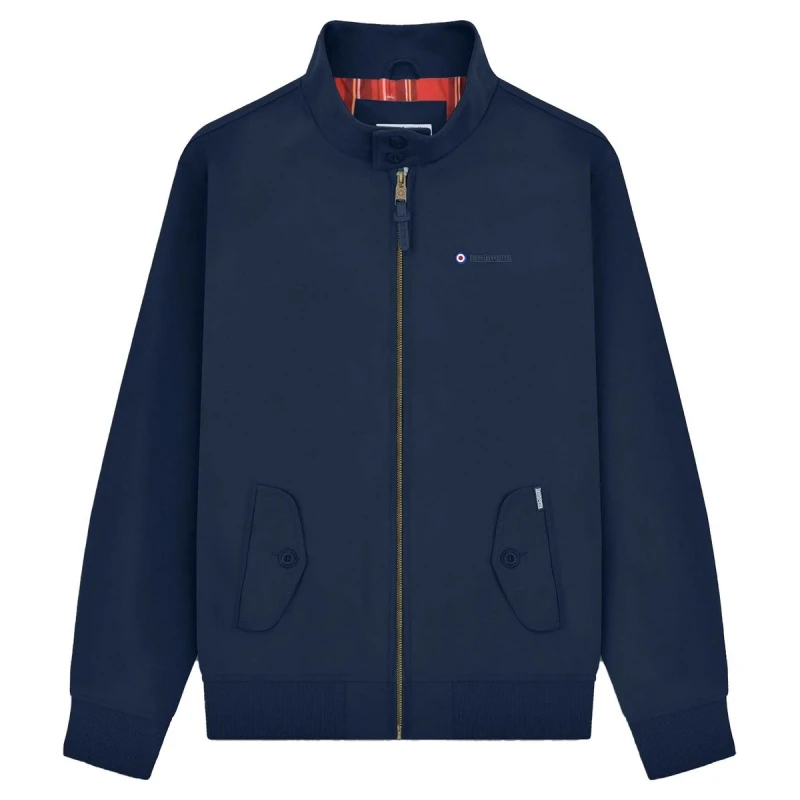 Image of Lambretta Lambretta Men Shower Resistant Harrington Jacket in Navy Size: Small Navy S Male 5063806707325