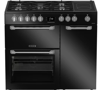 Image of LEISURE PR100F530K 100cm Dual Fuel Range Cooker - Black