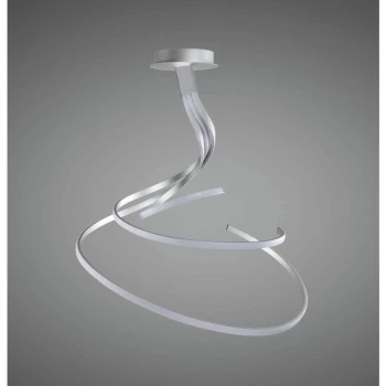 Image of Nur XL 80W LED 3000K Semi Ceiling Light, 6200lm, silver / frosted acrylic / polished chrome