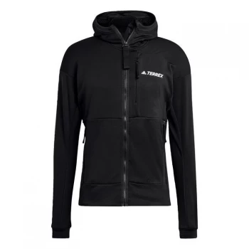 Image of adidas Terrex Tech Flooce Hooded Hiking Fleece Jacket Men - Black