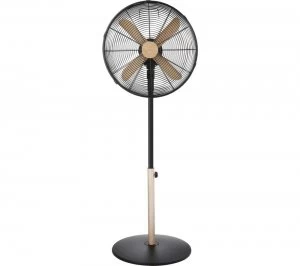 Image of RUSSELLHOB RHMPF1601WDB 16" Pedestal Fan Black & Brown, Black