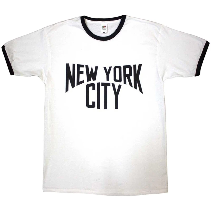 Image of NYC New York Color Mens Text T-Shirt in White Size: Small White Male S