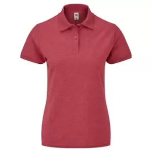 Image of Fruit Of The Loom Womens Lady-Fit 65/35 Short Sleeve Polo Shirt (S) (Heather Red)