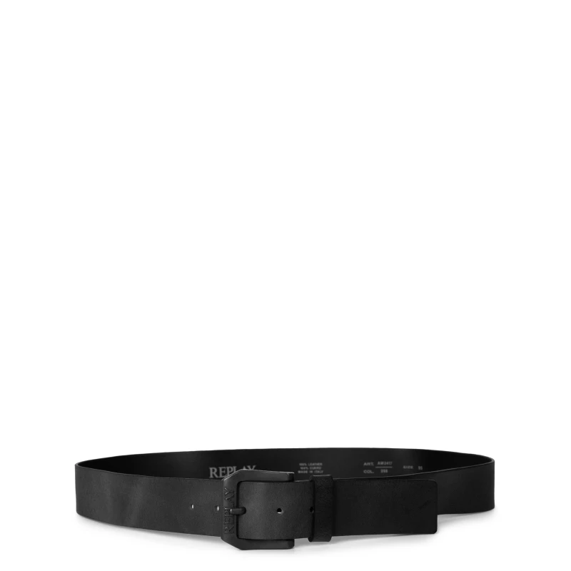 Image of Replay Leather Belt - Black M