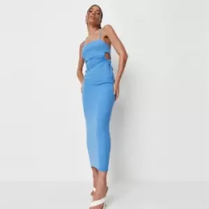 Image of Missguided Out Ruched Waist Maxi - Blue