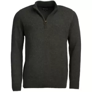 Image of Barbour Mens Tisbury 1/2 Zip Dark Seaweed Medium