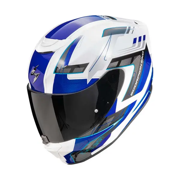 Image of Scorpion EXO-391 Captor White Blue Full Face Helmet Size XL