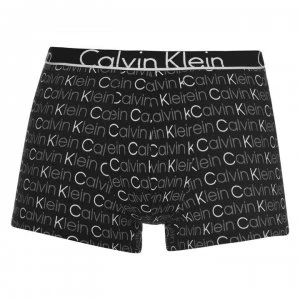 Image of Calvin Klein All Over Logo Trunks - Black 4WZ