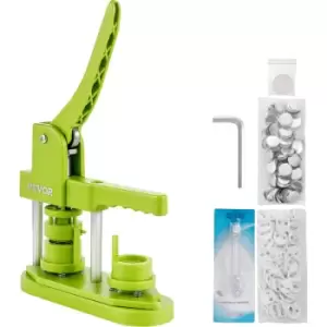 Image of Badge Button Press, 1" (25 mm) Button Press Machine, Green Button Badge Maker Machine with 1 Circle Cutter and 500 Sets of Components (Metal