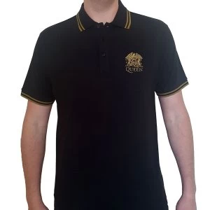 Image of Queen - Crest Logo Unisex Small T-Shirt - Black