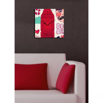 Image of 2828CS-8 Multicolor Decorative Canvas Wall Clock