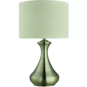 Image of Searchlight Touch - 1 Light Table Touch Lamp Antique Brass with Cream Shade, E14