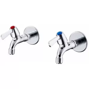 Image of Armitage Shanks Alterna 21 Bib Lever Handles Taps Pair - Chrome