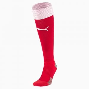 Image of Mens PUMA Austria Home Replica Socks, Chili Red Pepper/White, size 12-2, Clothing