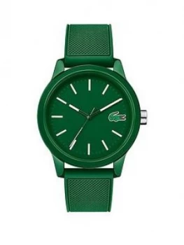 Image of Lacoste Lacoste 12.12 Green and White Detail Dial Green Fabric Strap Mens Watch, One Colour, Men