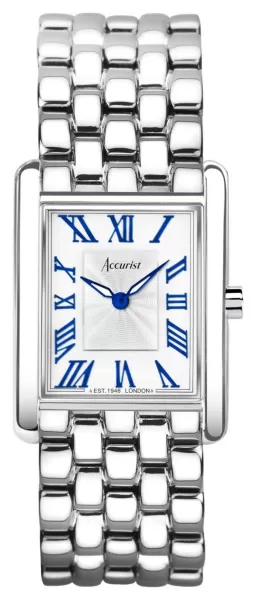 Image of Accurist 71007 Rectangle Womens White Dial Stainless Watch