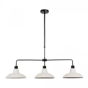 Image of Huckleberry Black 3 Way Over Table Light with Cream Shades