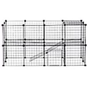 Image of PawHut Pet Playpen Black 730 mm x 1460 mm x 730 mm