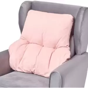 Image of Pink Cotton Back Support Cushion - Pink - Homescapes
