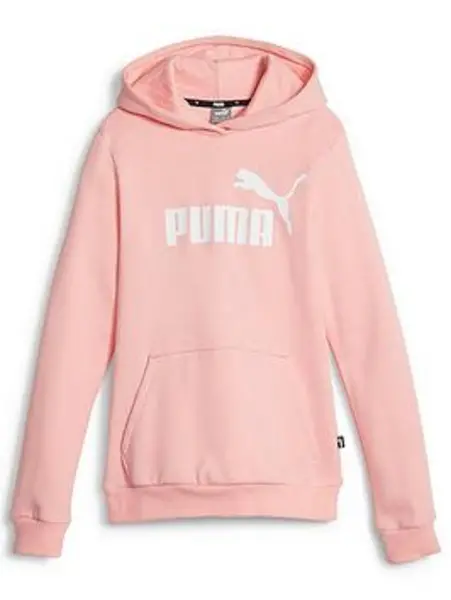 Image of Puma Girls Essentials Fleece Logo Hoodie - Light Pink, Size 13-14 Years, Women