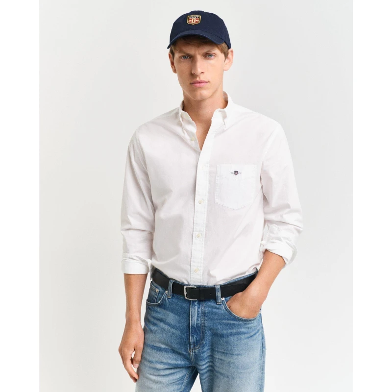 Image of Gant Regular Fit Poplin Shirt - White White L