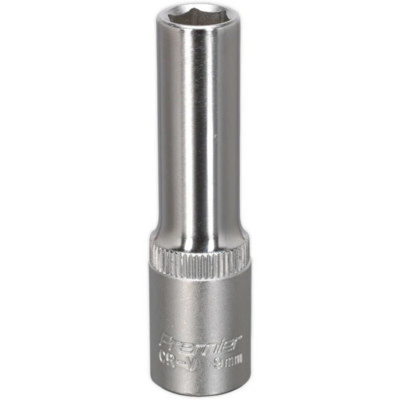Image of Loops 9mm Forged Steel Deep Drive Socket - 3/8" Square Drive - Chrome Vanadium Socket Metallics