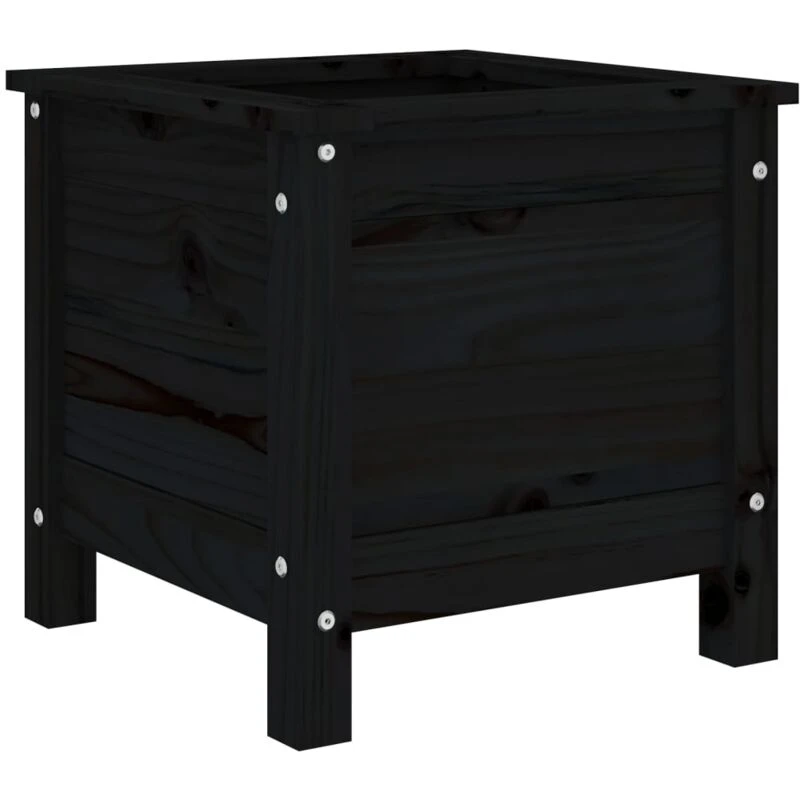 Image of vidaXL Garden Planter Black 40x40x39cm Solid Wood Pine, Black 825251
