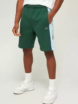 Image of Lacoste Side Stripe Jersey Shorts, Green, Size L, Men