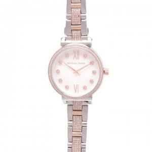 Image of Michael Kors Ladies Sofie Floral Watch - 2T SILVER/ROSE