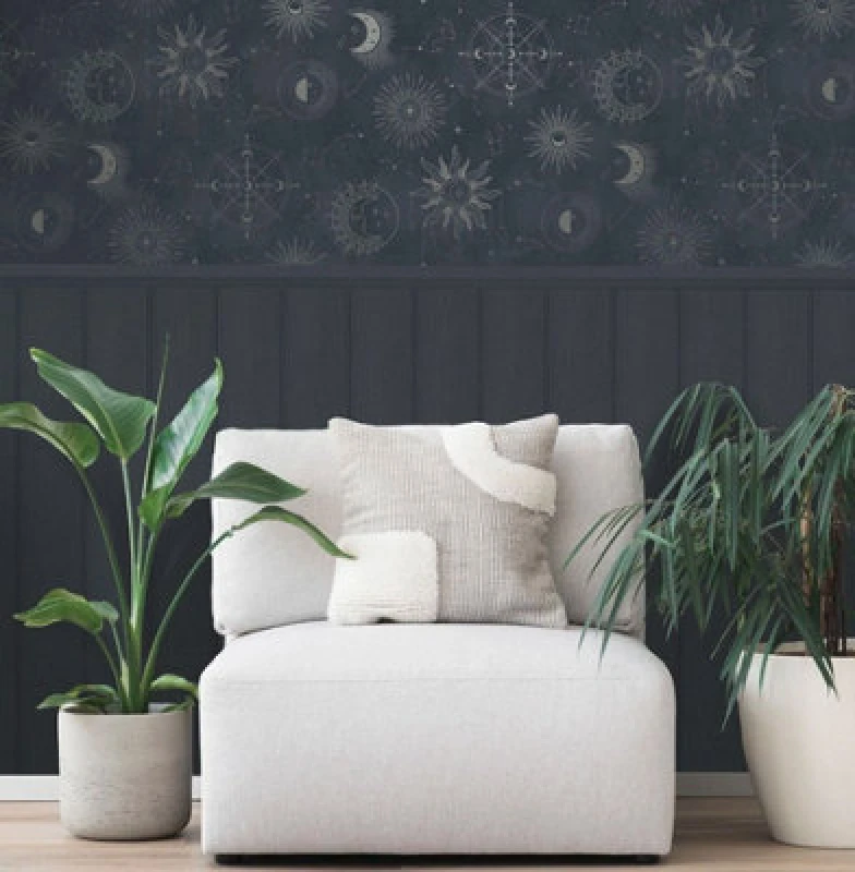 Image of Holden Decor Cosmic Navy Silver Wallpaper, Blue 14251