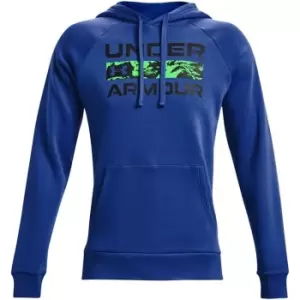 Image of Under Armour Fleece Sign Hoodie Mens - Blue